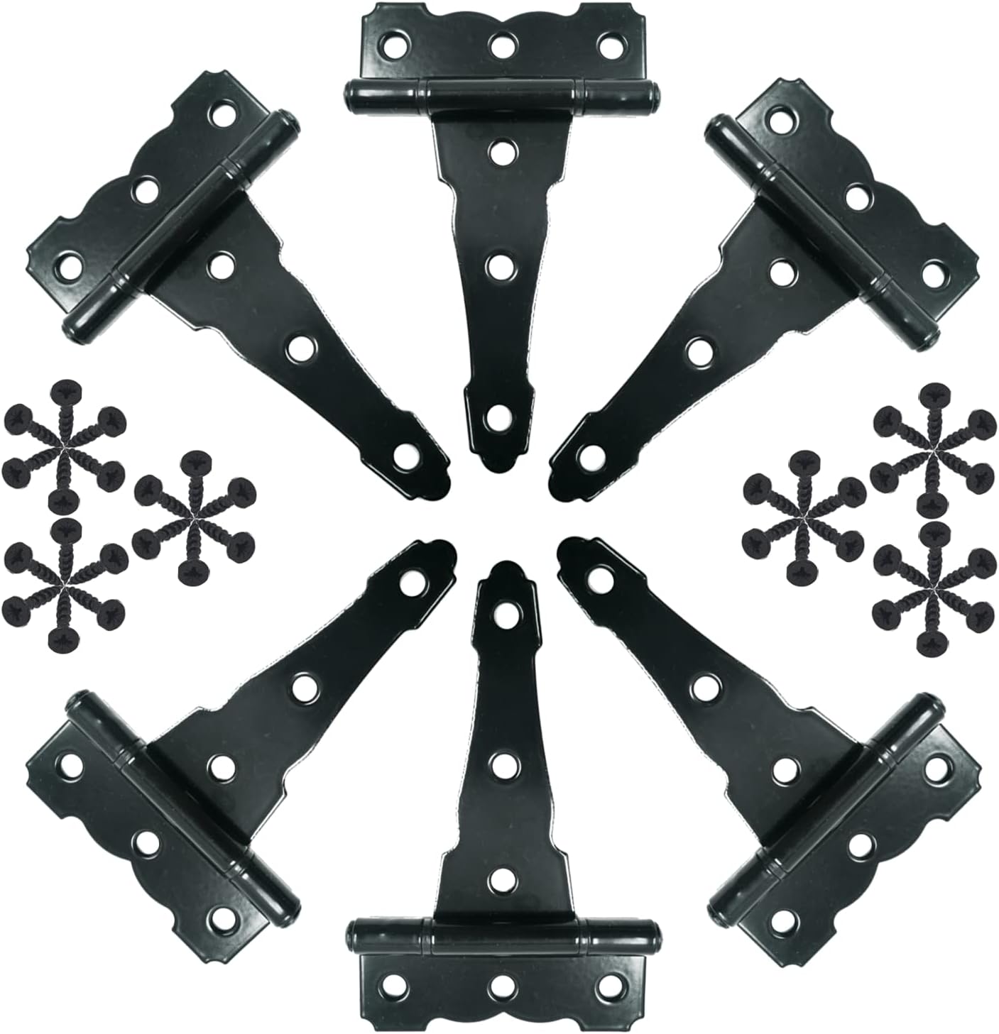 4 inch Strap Hinges - Heavy Duty, Rtproof, Classic Antique Shed Door Hinges (6, 4 inch)