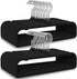 50 Pack Black Velvet Hangers Non Slip, Felt Pants Hangers Thin Space Saving Clothes Hanger Flocked Strong Durable Ganchos para Colgar Ropa with 360°Swivel Hook for Pants Jeans Shorts Skirts Tank Top