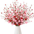 Valentines Day Decorations, Valentine Artificial Flowers Picks Pink Red Heart Shaped Berry Stems Valentines Day Gifts for Home Wedding Candlelight Dinner Anniversary Birthday Party Office Table Decor