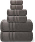 6 Piece Brown Bath Towels Set – 100% Cotton Towels Set for Bathroom, Hotel Collection | 700 GSM, Absorbent & Quick-Dry Towel Sets with 2 Bath Towels, 2 Hand Towels, 2 Washcloths, Brown Towels