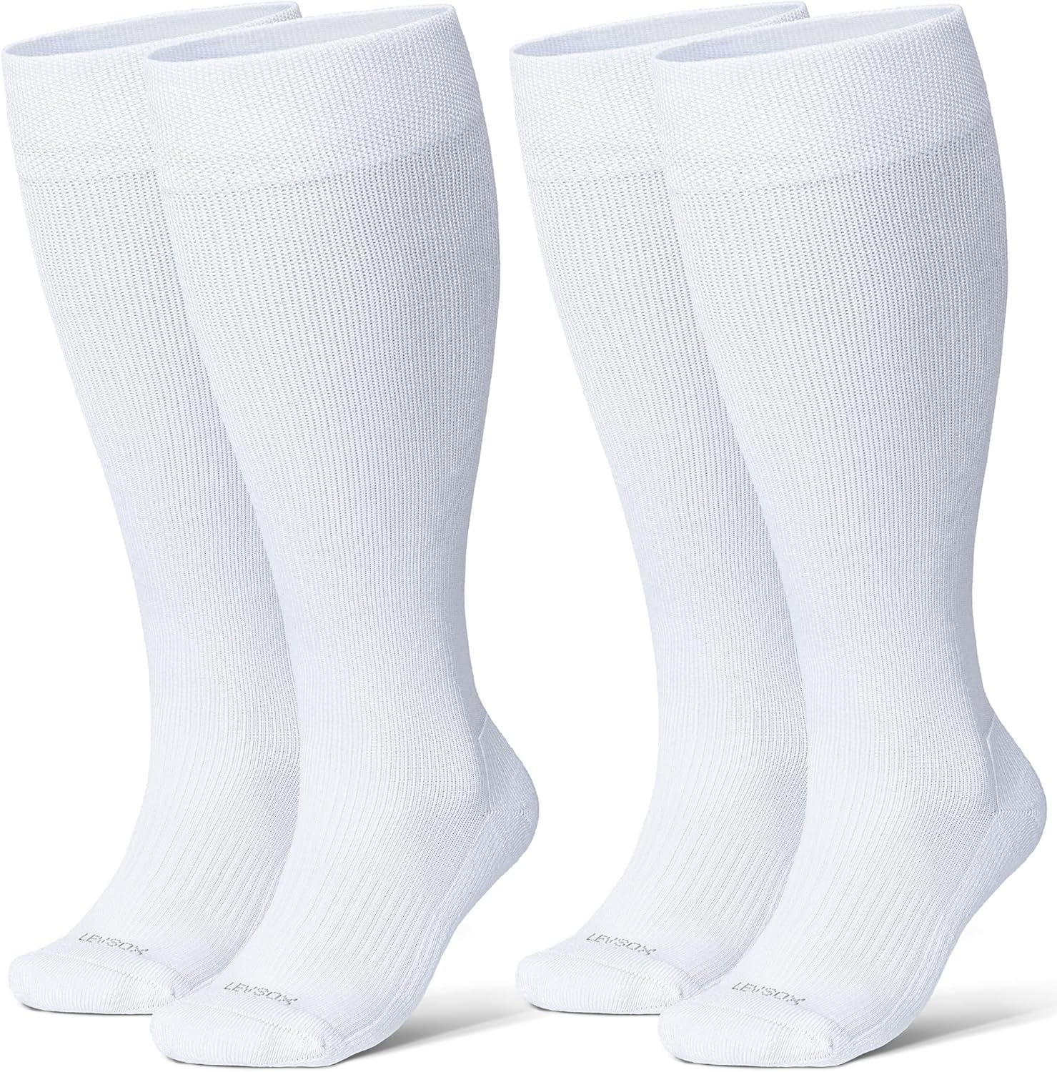 Wide Calf Chioned Compression Socks for Men & Women, Made with Viscose from Bamboo 15-20 mmHg, Knee High Support Stockings for Circulation