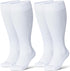 Wide Calf Chioned Compression Socks for Men & Women, Made with Viscose from Bamboo 15-20 mmHg, Knee High Support Stockings for Circulation