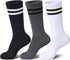 Womens Striped Socks Cotton Athletic Running Chioned Calf Socks Casual School Style 3 Pairs