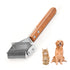 2-in-1 Dematting Comb & Shedding Brh, Undercoat Rake Grooming Tool with Wooden Handle for Dogs & Cats - Easily Removes Mats, Tangles, and Loose Hair