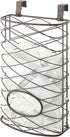 Over Cabinet Kitchen Storage Organizer Holder or Basket - Hang Over Cabinet Doors in Kitchen/Pantry - Holds up to 50 Plastic Shopping Bags (BROWN)