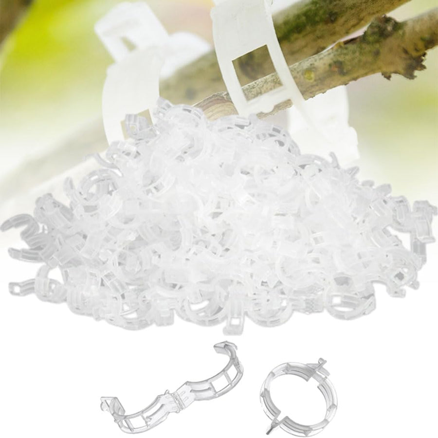 Secured Plastic Plant Clip, ​2024 New Plant Support Clips for Climbing Plants, Portable Garden Plant Support Clips Plastic Tomato Grape Vine Vegetables Plant Clips (100, White)