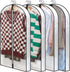 40" Clear Garment Bags for Hanging Clothes, 4" Gseted Suit Bags for Closet Storage, Hanging Clothes Storage Suit Cover Bags with Zipper for Coats, Jackets, Shirts, 4 Packs