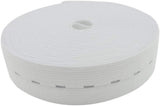 1 Inch by 32 Yard White Buttonhole Elastic Band Heavy Stretch High Elasticity Knit Elastic Band