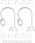 Earring Hooks 925 Sterling Silver Ball Dot Ear Wire with Rubber Backs Earwire for Jewelry Making Earring Supplies (12pcs Ear Wire and 12pcs Backs, Total 24pcs)