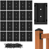 20pcs Deck Railing Brackets Connectors for 2x4 Railing Wood Post with 120pcs Wood Screws