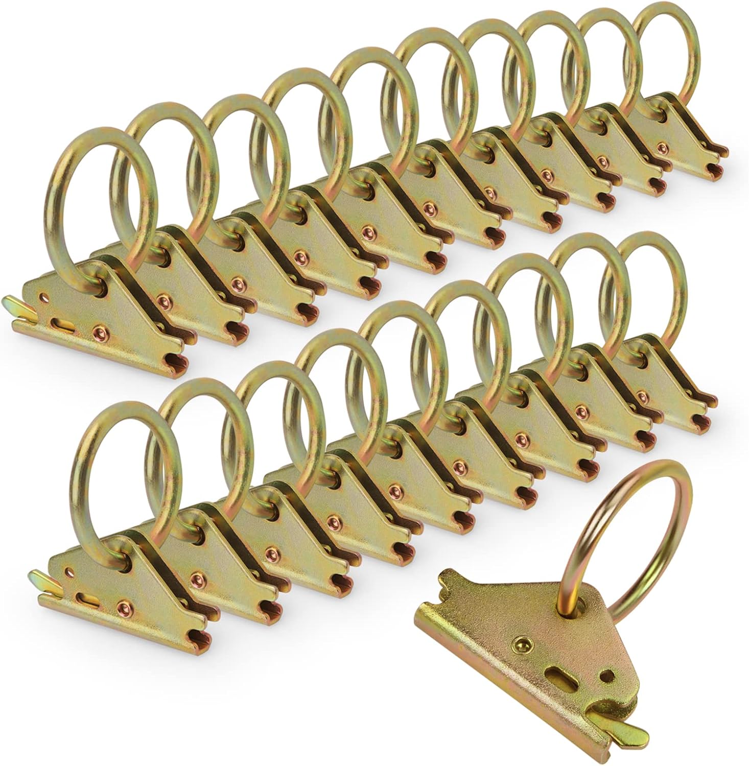 20pcs Steel E-Track O Ring Tie-Down Anchors, Secure Cargo in Enclosed/Flatbed Trailers, Trucks, Load Limit of 1500lb