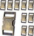 CooBigo 10 Pack Bulk Dog Collar Hardware Metal Buckle 1 inch Webbing Backpack Buckle Replacement Backpack Strap Kit Prong Collar Clip Buckles(Bronze)