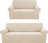 Stretch Couch Cover Sofa Bundles loveseat (Beige)