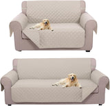 UNICE Home Reversible Sofa Cover Bundle Loveseat Cover(Sofa+Loveseat, Beige)
