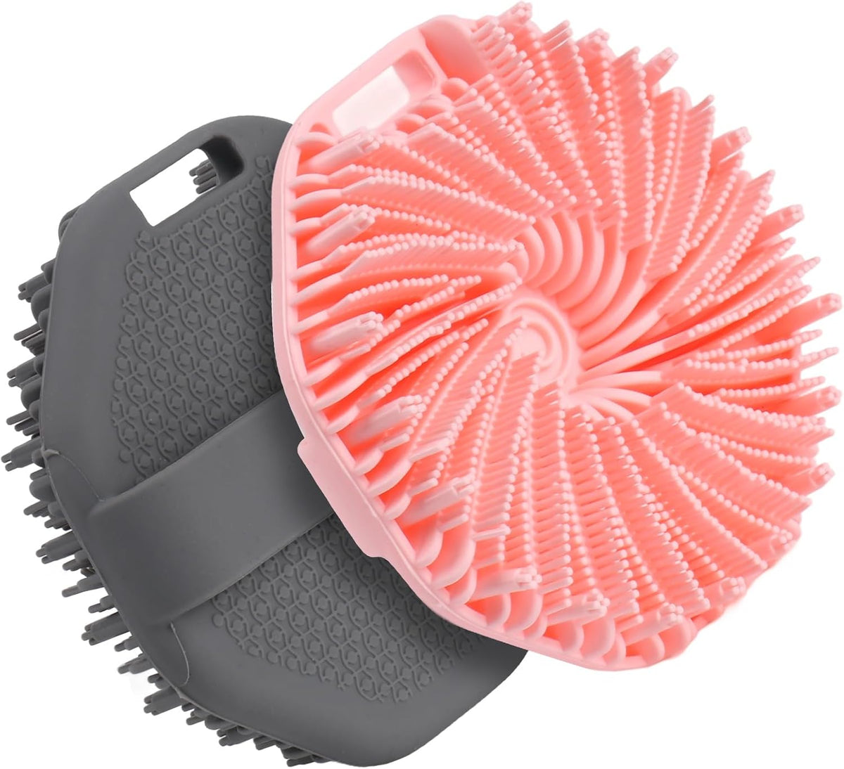 Silicone Body Scrubber with Foaming Effect, Food-Grade Safe, Pink, Soft Dense Bristles for Deep Cleansing