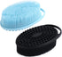 Silicone Body Scrubber for Shower, Dual-Sided Exfoliating Brh, Massage and Deep Cleanse, Black and Blue, 2 Pack
