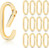 6pcs Gold Carabiner Clips + 10pcs Gold Spring Keychain Clips for Key Chain Purse Starp Dog Tag
