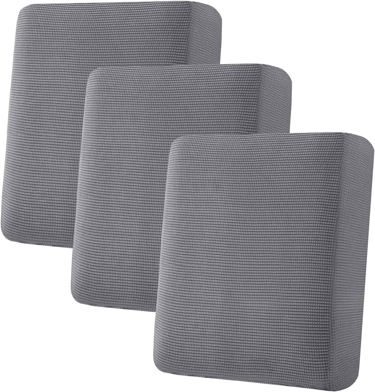 Super Stretch Individual Seat Chion Covers Sofa Covers Couch Chion Cover Slipcover Sets Thick Jacquard Textured Twill Fabric (3 Piece Sofa Chion Covers, Grey)