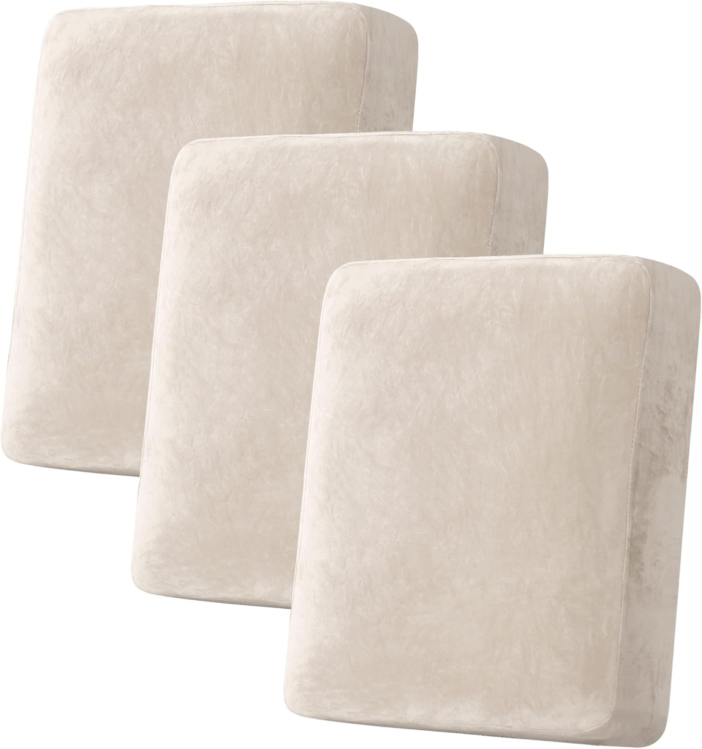 Velvet Stretch Couch Chion Cover Plh Chion Slipcover for Chair Loveseat Sofa Chion Furniture Protector Seat Chion Sofa Cover (3 Piece Sofa Chion Covers, Ivory)