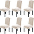 Dining Chair Covers Velvet Stretch Chair Covers for Dining Room Set of 6 Parson Chair Slipcovers Chair Protectors Covers, Soft Thick Solid Velvet Fabric Washable, Ivory