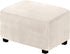Ottoman Covers Slipcover Rectangle Real Velvet Plh 1 Piece Form Fit Stretch Folding Storage Covers Ottoman Slipcovers Removable Footrest Covers Elastic Bottom Washable(Large, Ivory)