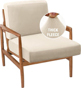 Chair Slip Covers with Arms 2 Piece Sofa Covers Super Stretch Chion Covers for Modern Living Room Chair Soft Accent Chair Cover(Seat Chion Cover Pl Back Chion Cover, Ivory)