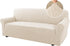 Sofa Cover 1 Piece Stretch Sofa Slipcovers Non Slip Sofa Cover with Elastic Bottom Washable for Kids, Pets Upgrade Thick Jacquard Fabric with Spiral Pattern(75"-85", Ivory)
