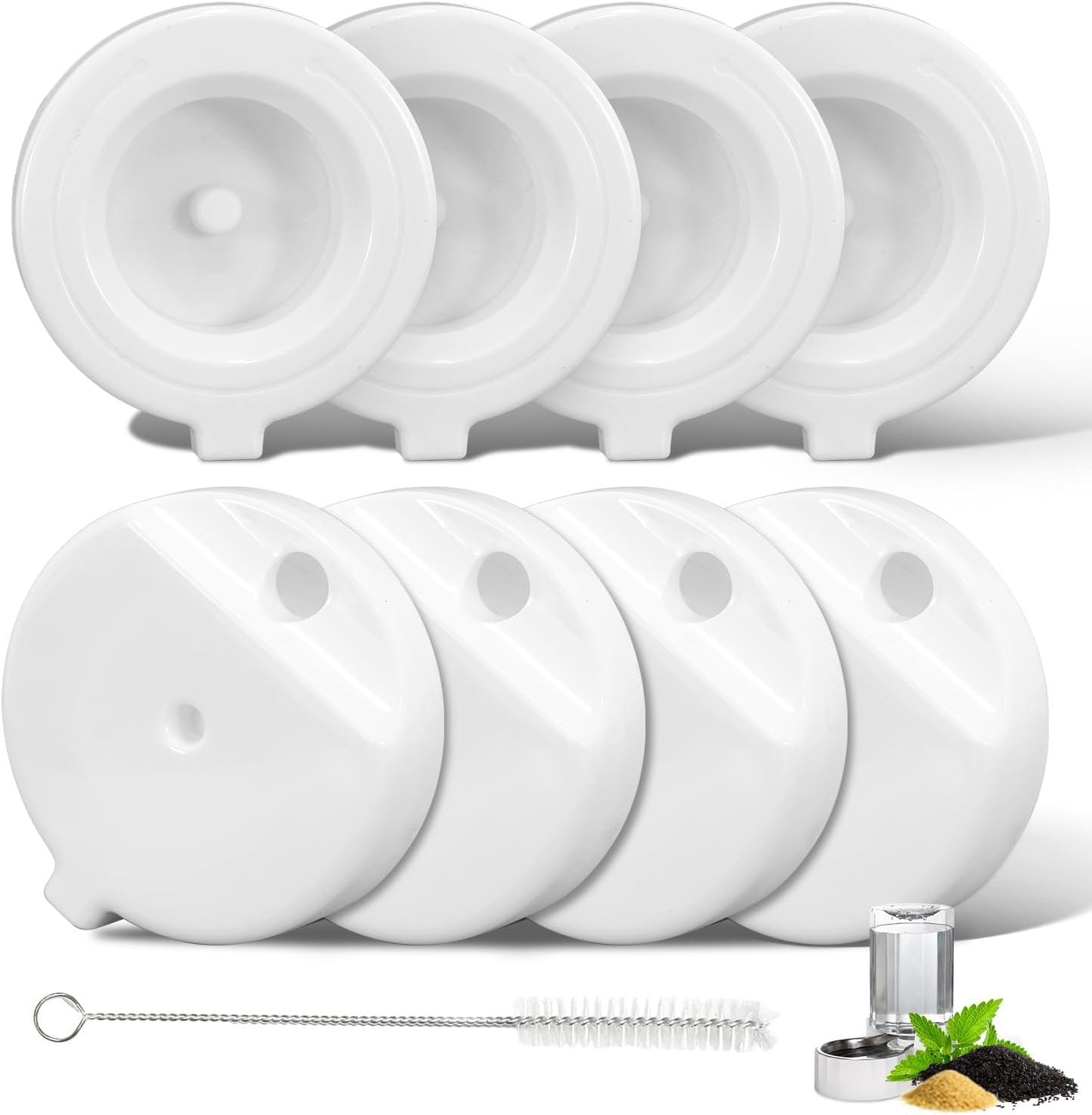 8Pcs Gravity Pet Water Fountain Filters, Automatic Pet Waterer Replacement Filters for 3.6L/4.6L/6L/8L Dog Water Dispenser(8 Filters with 1Brush)