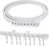 Ceiling Curtain Track Flexible Bendable Ceiling Mount for Curtain Rail 16.4ft (5M) Room Divider Curtain Track Systerm for RV Bay Window Curved Curtain Track for Bunk Bed Curtain, White
