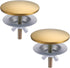 Kitchen Sink Hole Cover, 2 PCS Faucet Plate Stopper, Countertop Cap, Tap Blanking Metal Plug, Brushed Gold
