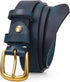 Womens Genuine Leather Belts for Jeans Pants Ladies Full Grain Belt With Vintage Gold Buckle