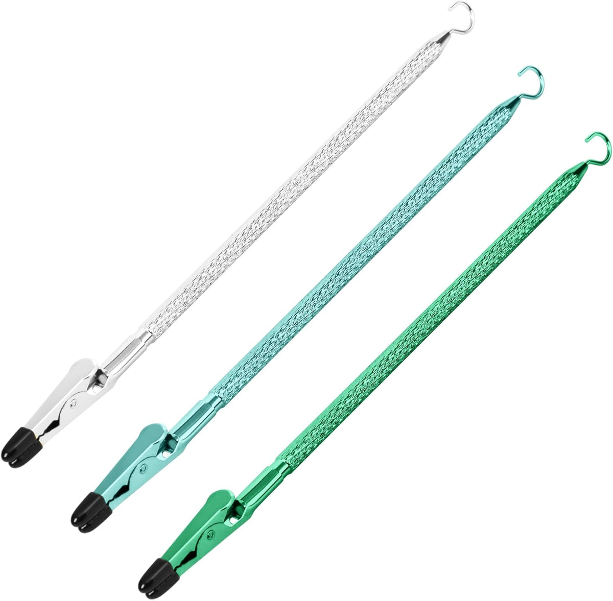 Bracelet Helper Tool with Hook - Fastener Helper Tool for Bracelet, Necklace, Jewelry, Watch - Silver, Teal, Emerald, Bundle