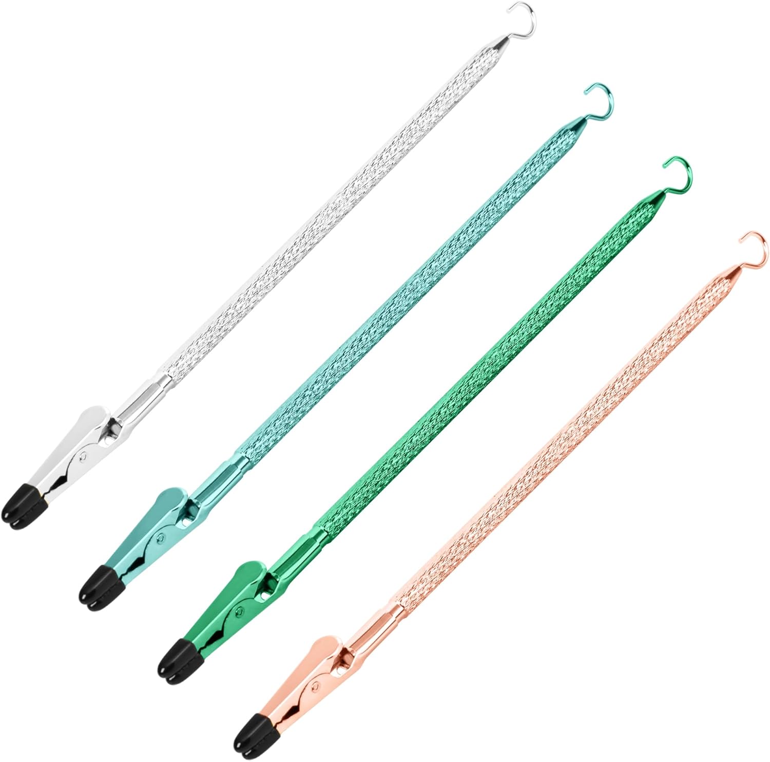 Bracelet Helper Tool with Hook - Fastener Helper Tool for Bracelet, Necklace, Jewelry, Watch - Silver, Teal, Emerald, Rose, Bundle