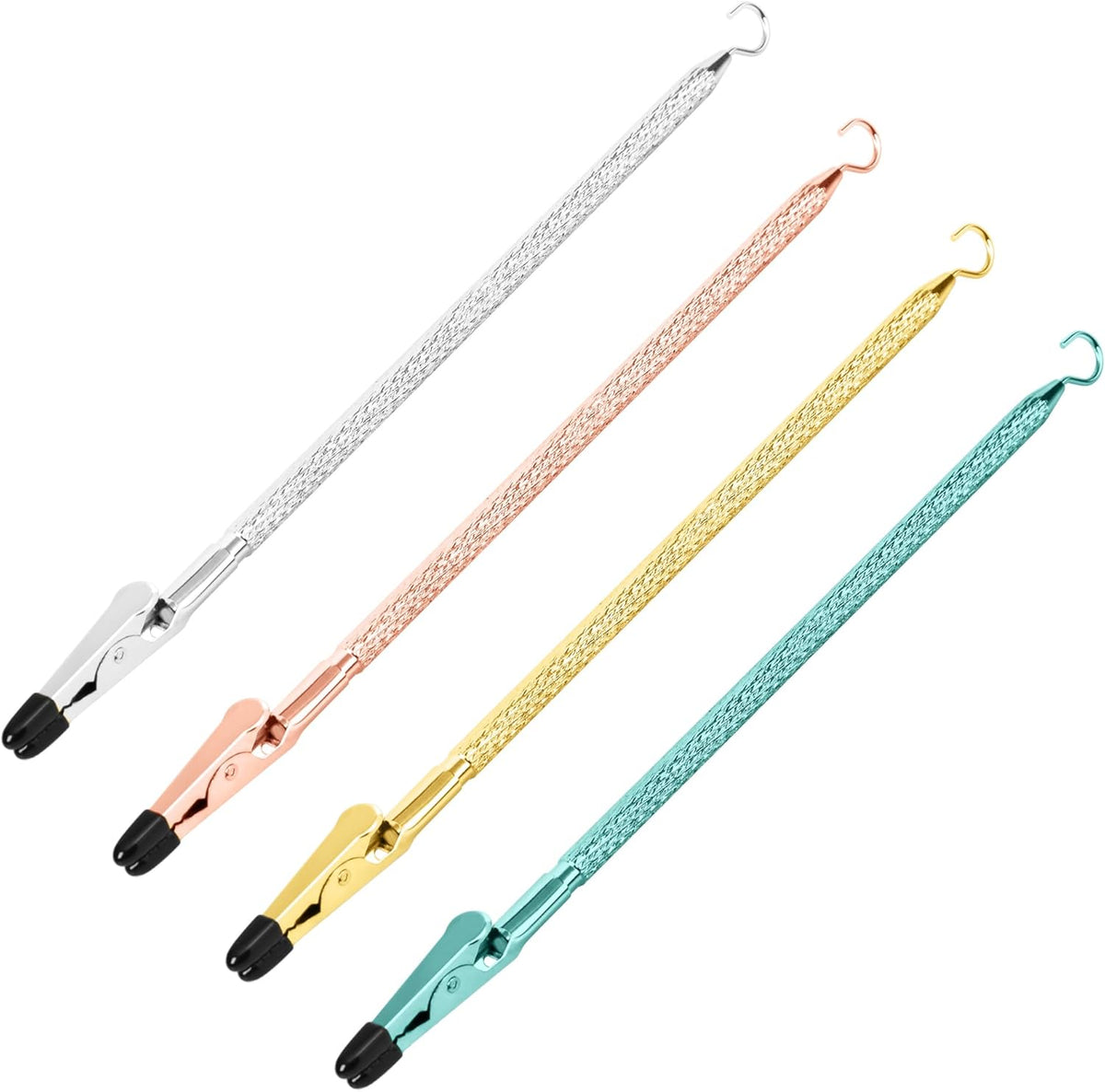 Bracelet Helper Tool with Hook - Fastener Helper Tool for Bracelet, Necklace, Jewelry, Watch - Silver, Rose, Gold, Teal, Bundle