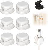 6 Pack Magnetic Cable Clips,2026 New Cord Holder for Nightstand,Magnetic Desk Cord Organizer,Adhesive Wire Holder Charger Holders for Desk,Nightstand,Phone Charger, Computer,Home,Office,Car (White)