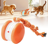 Interactive Dog Toys for Small Large Dogs,Moving Dog Toys to Keep Them Busy,Automatic Electric Rolling Ball with Rope,Dog Interactive Toys for Boredom (Orange)