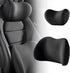 Car Headrest & Lumbar Support Cushion, Ergonomic Car Seat Headrest & Lumbar Cushion with Adjustable Strap for Neck Back Pain Relief, Car Head Rest and Lumbar Pillow Set (Black)