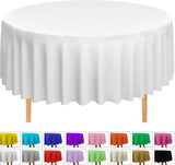 48 Round Tablecloths -BPA- Free Plastic, 84 inch, Dining Table Cover, White