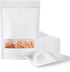 100 Pcs White Paper Bags with Window, 7.9" x 11.8" Stand Up Pouches Bags, Zipper Food Storage Bags for Packaging Products, Reusable, Sealable