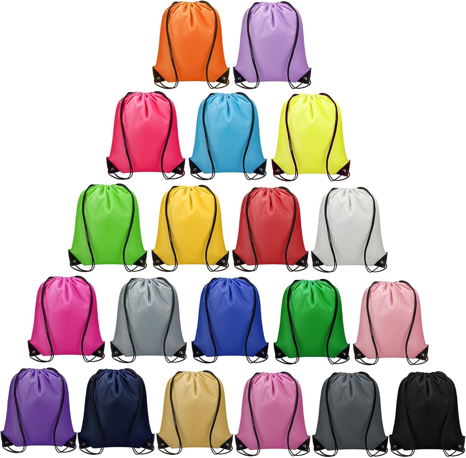 100 Pcs Drawstring Bags Bulk - Lightweight Drawstring Backpack, Cinch Bag for Party Sport Gym Trip Gift - 20 Colors