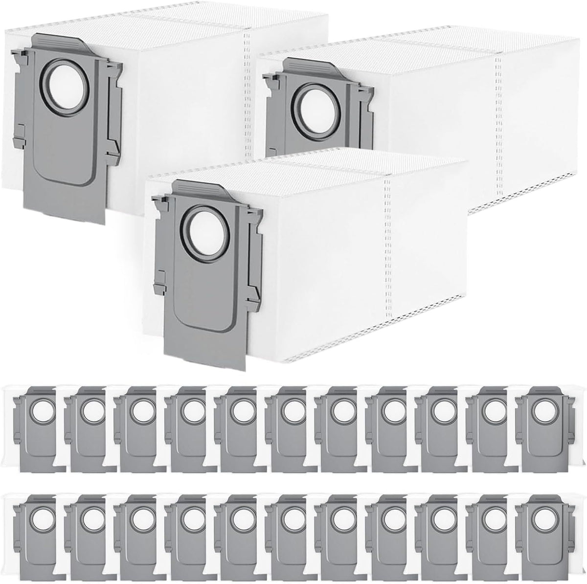 25 Packs Disposable Dust Bags for Roborock QV35A/ Qrevo S5V, Saros 10R/10/Z70, S8 MaxV/Max Ultra, Qrevo MaxV/Pro/Curv/CurvX/Edge/Slim/Edge S5A/Pro/Plus/Master/Qrevo S Robot Vacuum