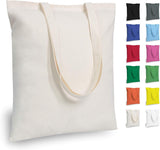 12-Pack Economical 16"x15" Cotton Tote Bags, Lightweight Medium Reusable Grocery Shopping Cloth Bags, Suitable for DIY, Advertising, Promotion, Gift, Activity