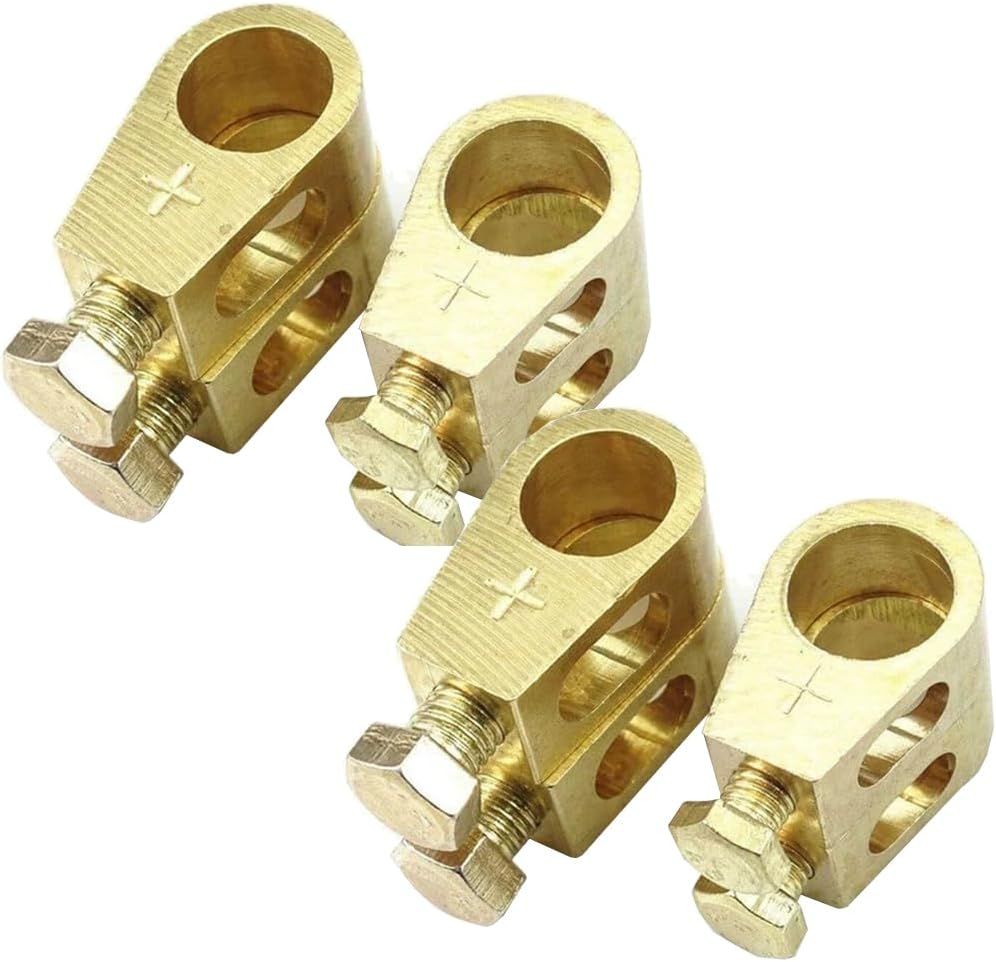 Pure Copper Battery Connection Clip, Car Battery Terminal Connectors Kit, Negative and Positive Car Battery Cable Terminal Clamps Connectors for Car Van Carts (4)
