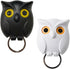 Owl Key Holder, Night Owl Magnetic Wall Key Holder Owl Key Hooks, Automatic Open Close Eyes Owl Key Holder with Wall Self-Adhesive Tape (Black+White)