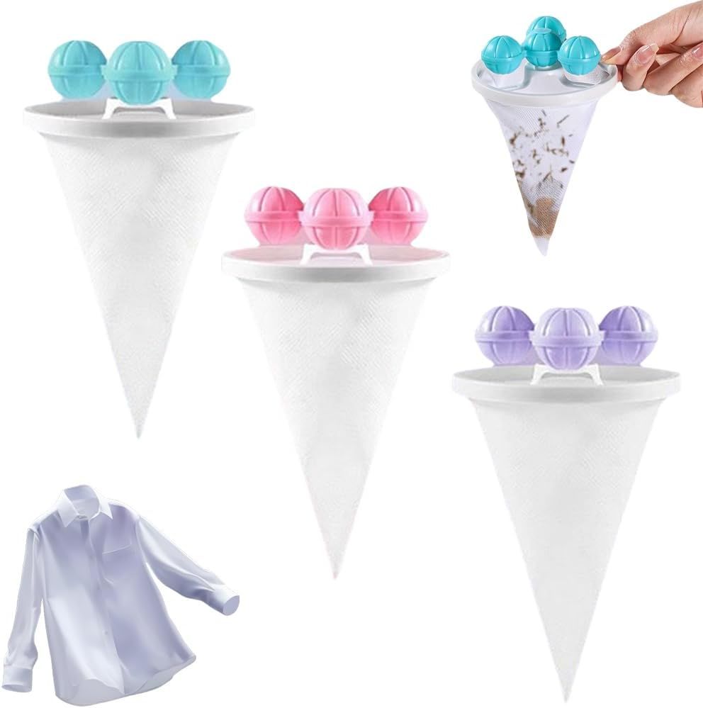 Floating Hair Filtering Mesh Removal, 2026 Upgrade Pet Hair Remover Laundry Reusable Lint Catcher for Washing Machine Hair Catcher Wool Device, Pet Hair (3, Mix)