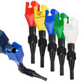 Universal Household Folding Buckle Funnel, 5-Pack, Plastic, Multicolor, 7.87 Inch Wide Mouth, Flexible, Reusable, Snap-on Design, Suitable for Automotive, Home Use