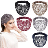 2025 New Elegant Floral Beaded Headbands for Women, Wide Lace Hair Bandanas, Boho Hair Accessories (5PCS, one size)