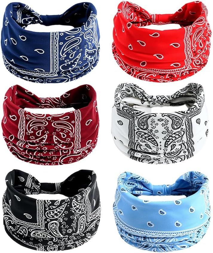 Non Slip Wide Headbands for Women, Yoga Headband, Soft Moisture Wicking Stretchy Fashion Hair Bands for Workout, Boho Accessories for Women