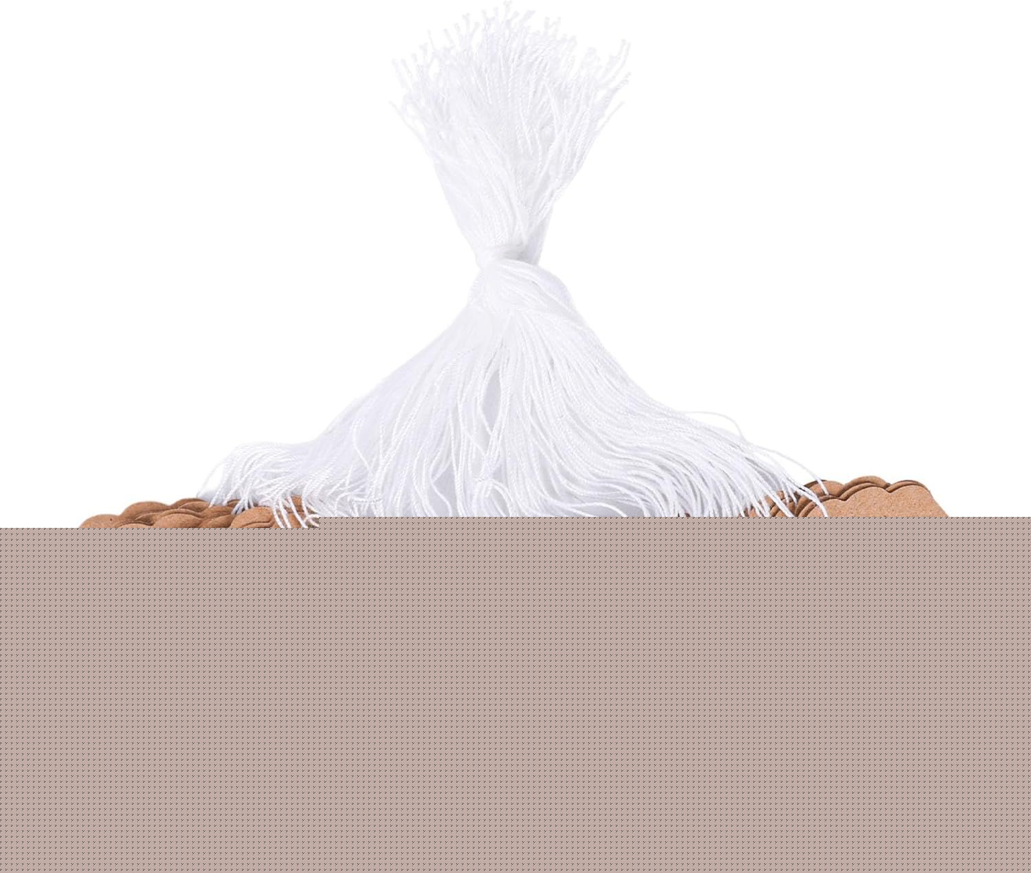 1000PCS Price Tags with String, Gift Tags with String Attached, 1.8 x 1.4 inch Kraft Paper Hang Labels for Clothes DIY Crafts Wedding Holiday (Brown)