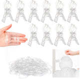 10 Pack Large Balloon Arch Clips 3.5 Inch Heavy Duty Clip and 300 Pcs Clear Rubber Bands for Balloon Arch Frame Garland Wall Birthday Decorations Crafts Woodworking Photography Studios